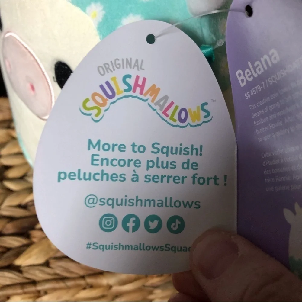 Squishmallows Belana the Easter Cow in size 8” - Picture 6 of 8